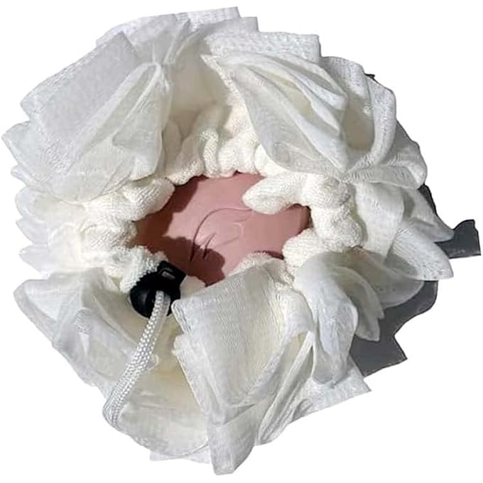 HOMION إسفنجة صابون الاستحمام HOMION Loofah Combo 2-in-1 - "بوف شبك مقشر مع جيب صابون رباط يحمل صابون اللوح - كرة استحمام شبكية لغسول الجسم وبشرة ناعمة - Image 1